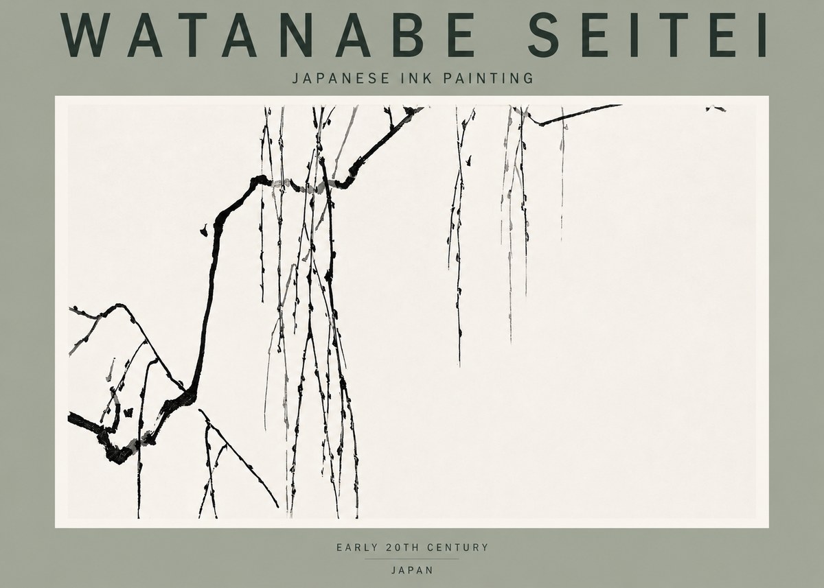 Watanabe Seitei Willow Branches II No2 - Juliste