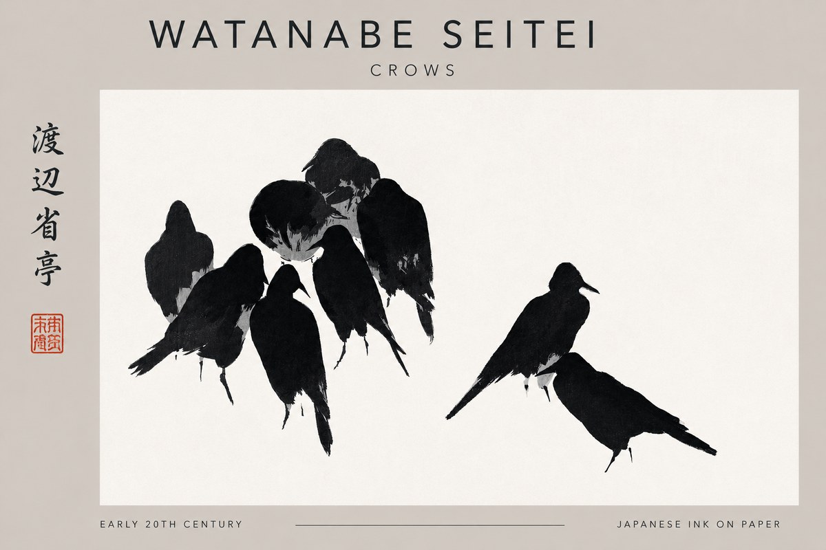Watanabe Seitei Crows No3 - Juliste