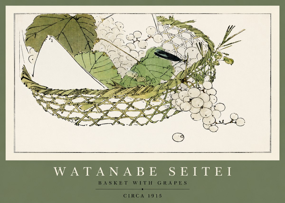 Watanabe Seitei Basket with Grapes No2 - Juliste