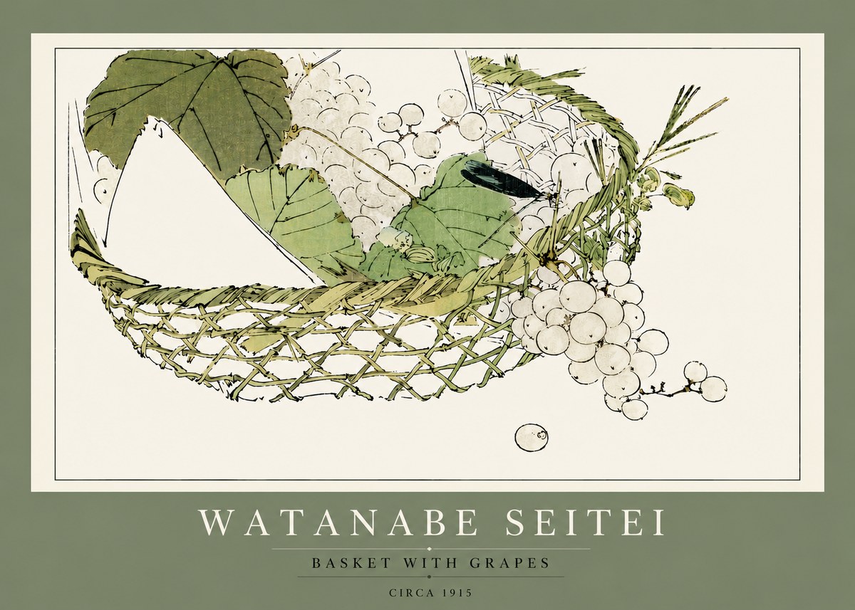 Watanabe Seitei Basket with Grapes No4 - Juliste