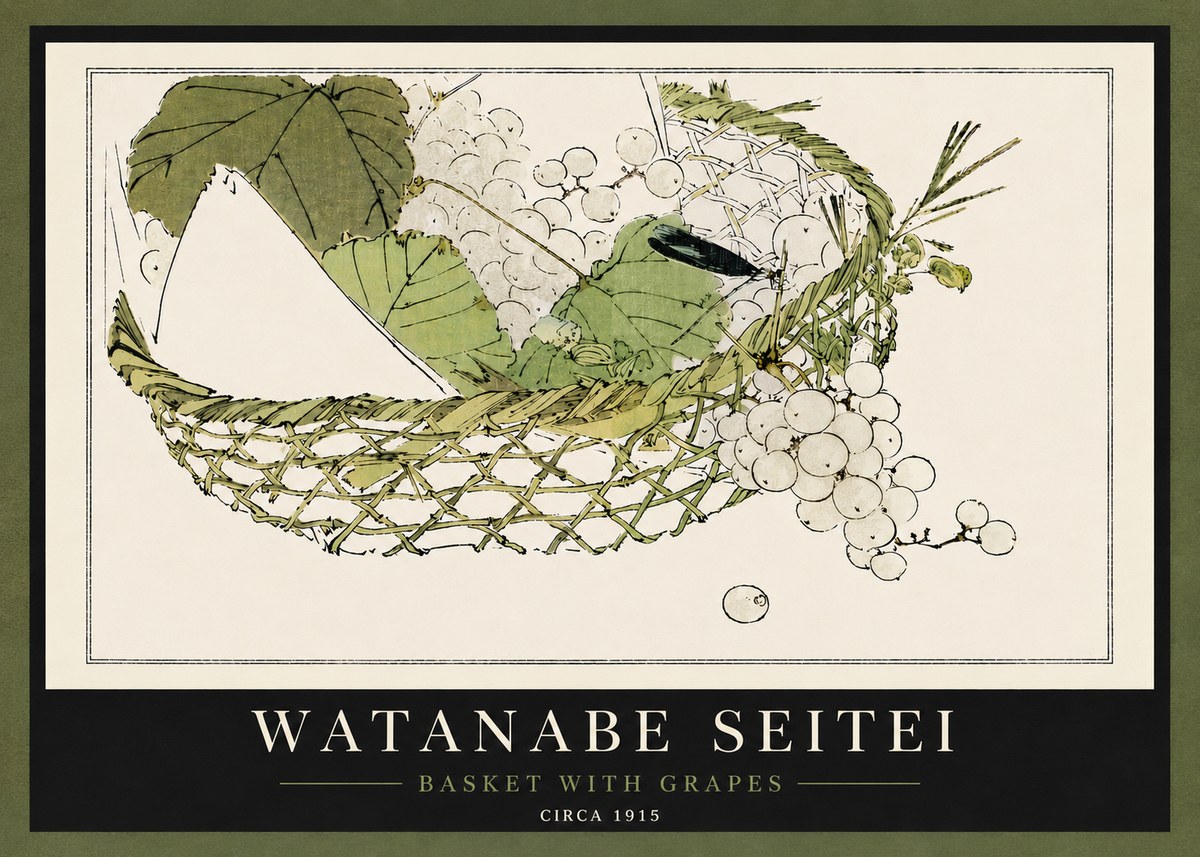 Watanabe Seitei Basket with Grapes No5 - Juliste