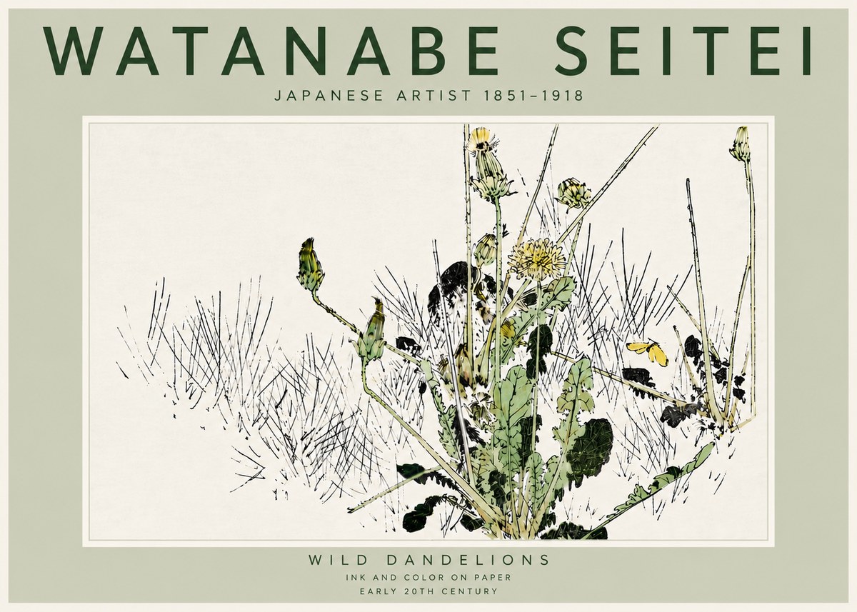 Watanabe Seitei Wild Dandelions No6 - Juliste