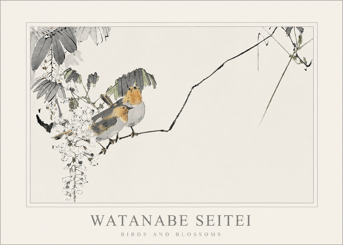 Watanabe Seitei Birds and Blossoms No1 - Juliste