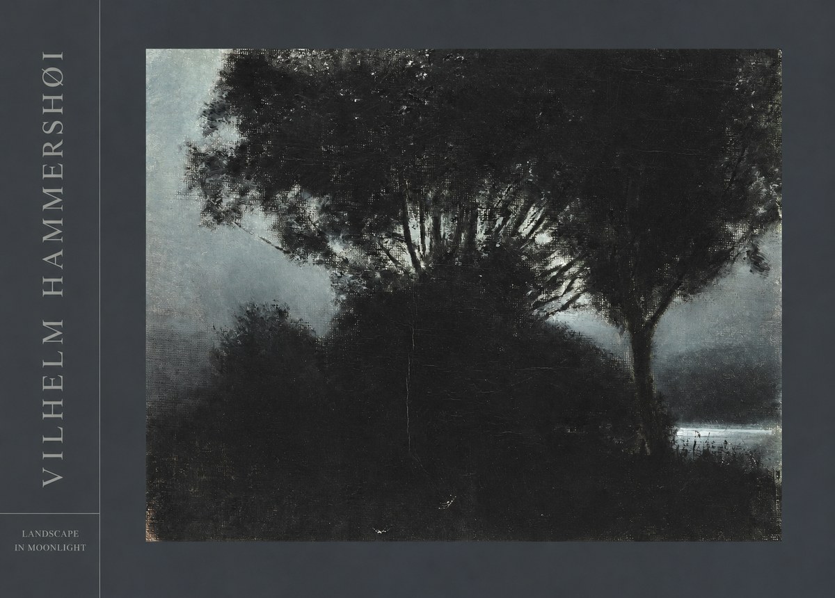 Vilhelm Hammershøi Landscape in Moonlight No4 - Juliste