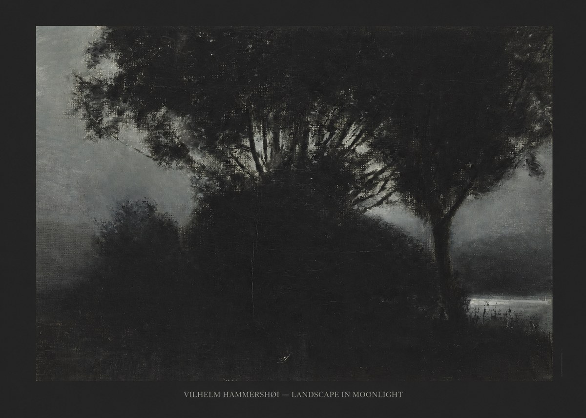 Vilhelm Hammershøi Landscape in Moonlight No6 - Juliste