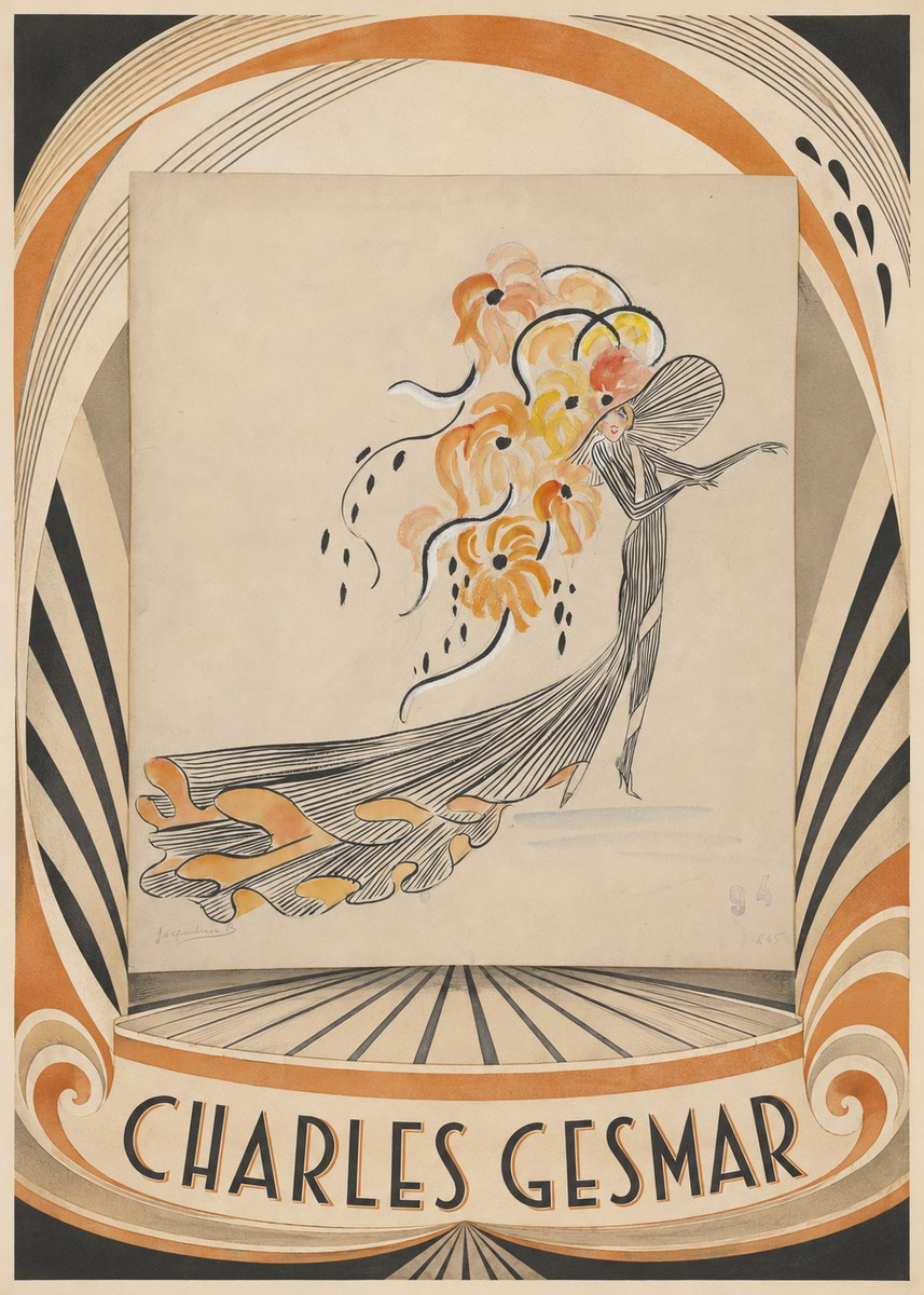 Charles Gesmar Lady with Floral Headdress No4 - Juliste