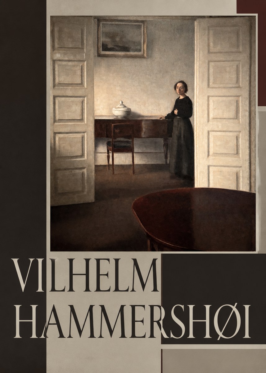 Vilhelm Hammershøi Interior with a Standing Woman No5 - Juliste