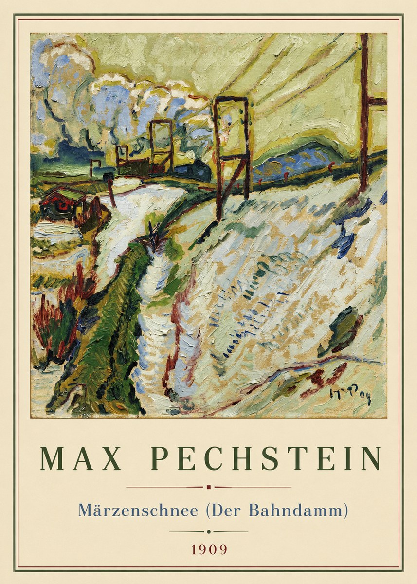 Max Pechstein Märzenschnee (Der Bahndamm) 1909 No2 - Juliste