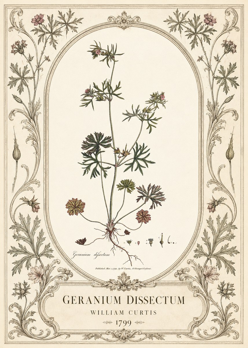 William Curtis Geranium Dissectum I No3 - Juliste