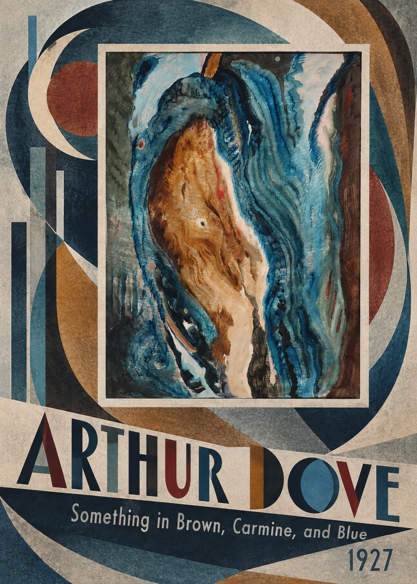 Arthur Dove Something in Brown, Carmine, and Blue No6 - Juliste