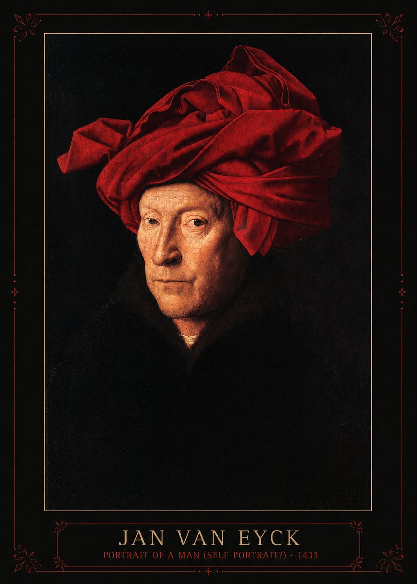 Jan van Eyck Portrait of a Man (Self Portrait?) No3 - Juliste