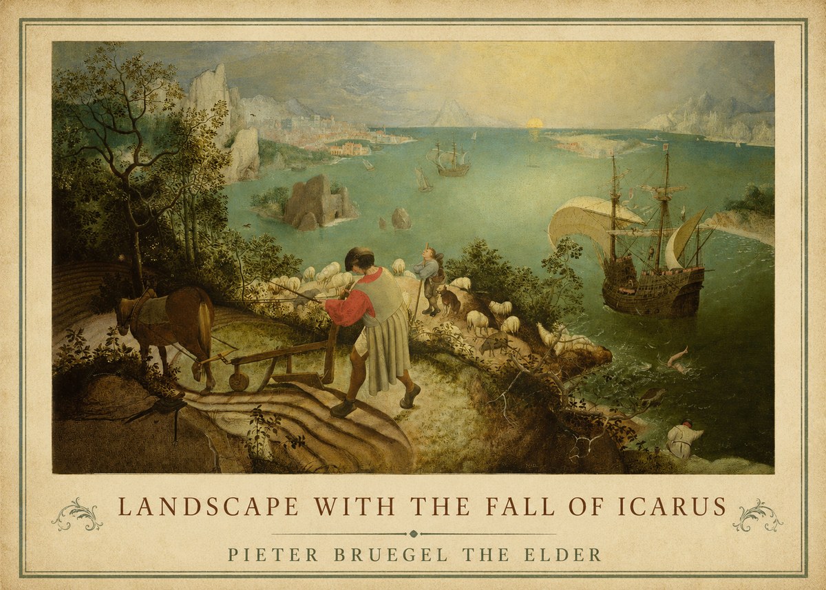 Pieter Bruegel Landscape with the Fall of Icarus II No1 - Juliste