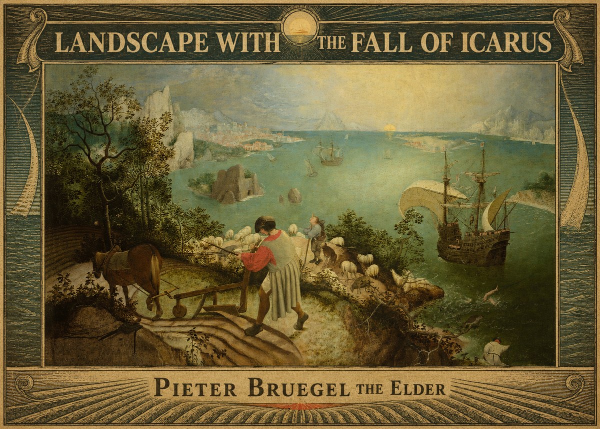 Pieter Bruegel Landscape with the Fall of Icarus II No6 - Juliste