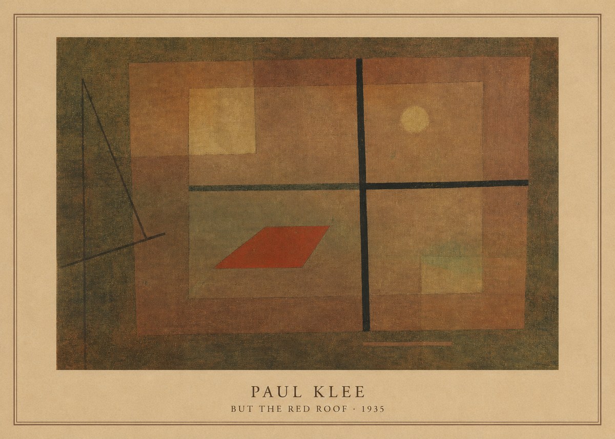 Paul Klee But the Red Roof No3 - Juliste