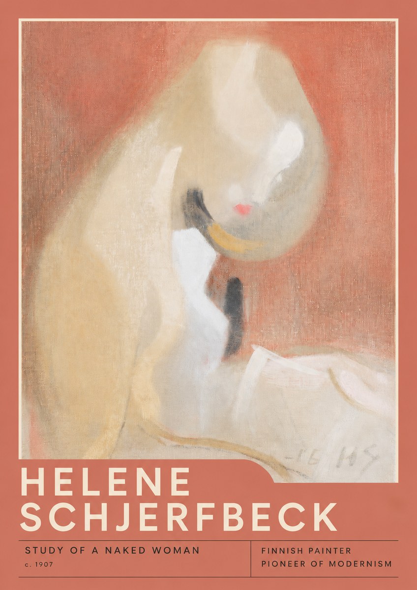 Helene Schjerfbeck Study of a Naked Woman No2 - Juliste