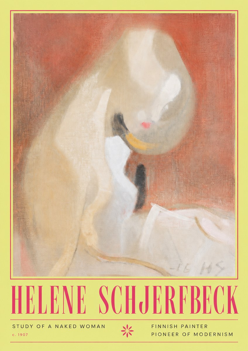 Helene Schjerfbeck Study of a Naked Woman No4 - Juliste