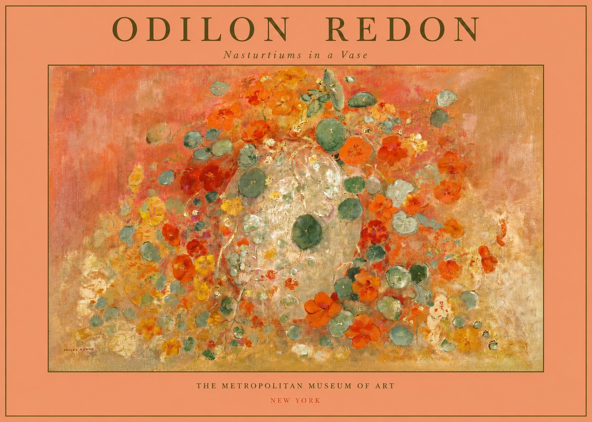 Odilon Redon Nasturtiums in a Vase No2 - Juliste