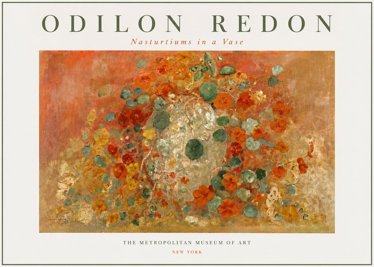 Odilon Redon Nasturtiums in a Vase No3 - Juliste