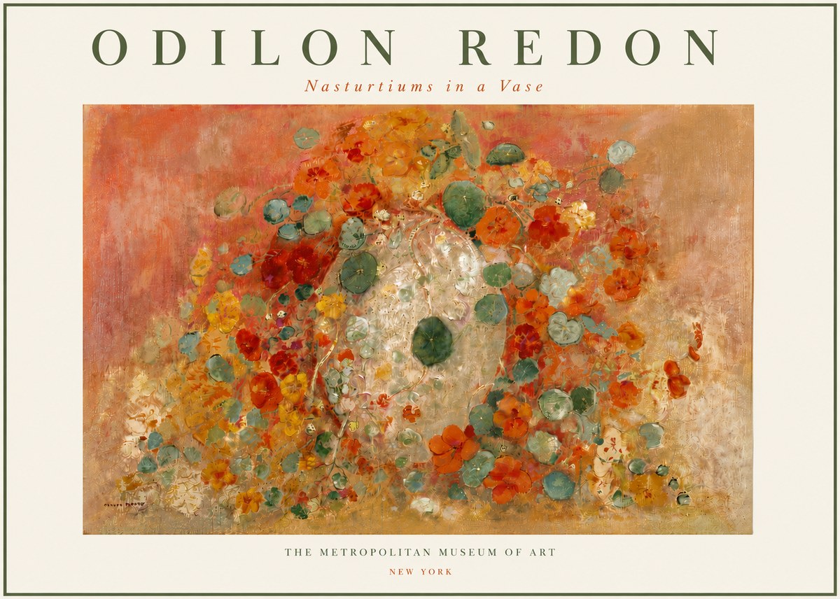 Odilon Redon Nasturtiums in a Vase No4 - Juliste