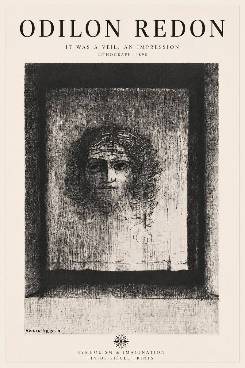 Odilon Redon It Was a Veil, an Impression No6 - Juliste