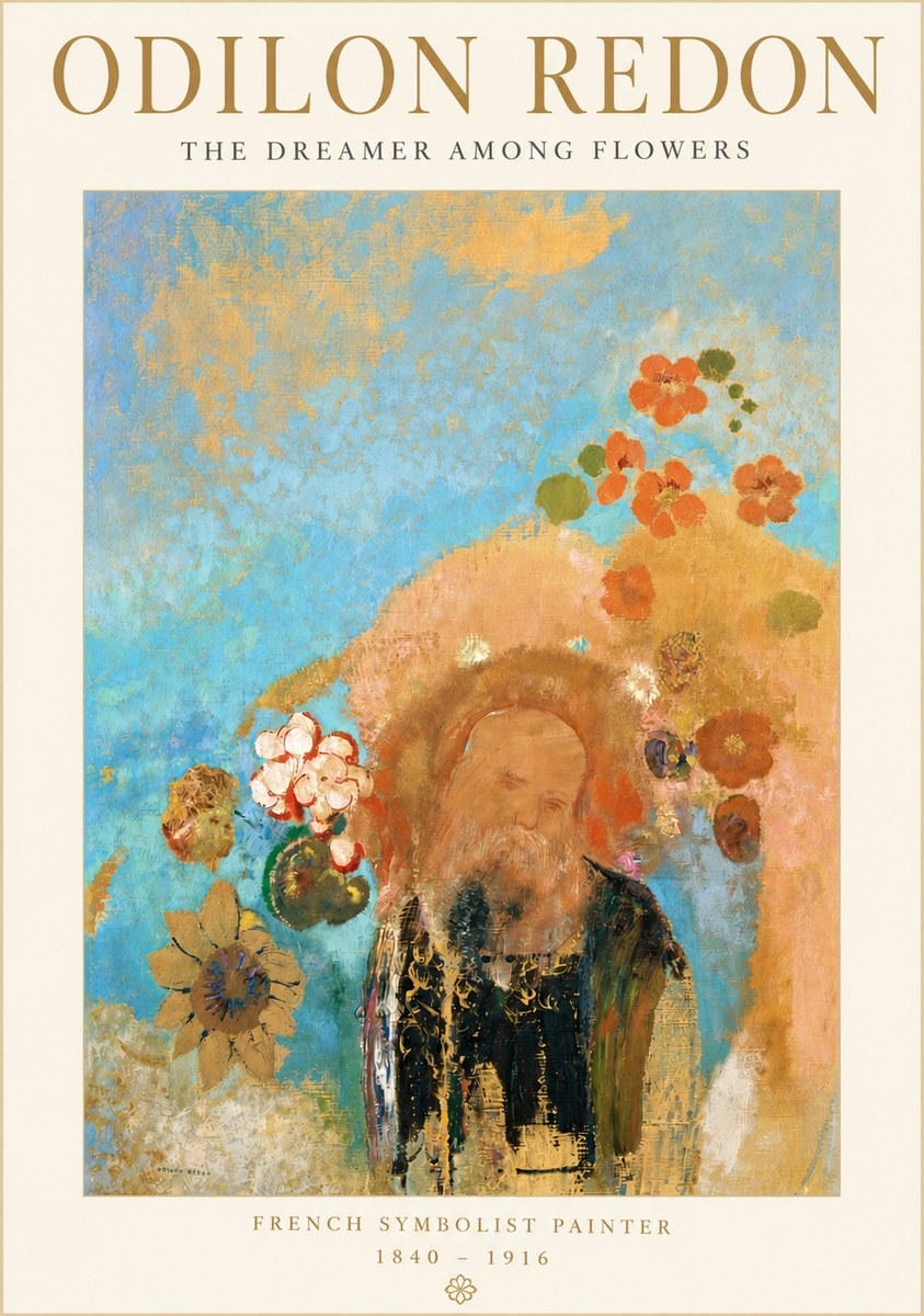 Odilon Redon The Dreamer Among Flowers No3 - Juliste