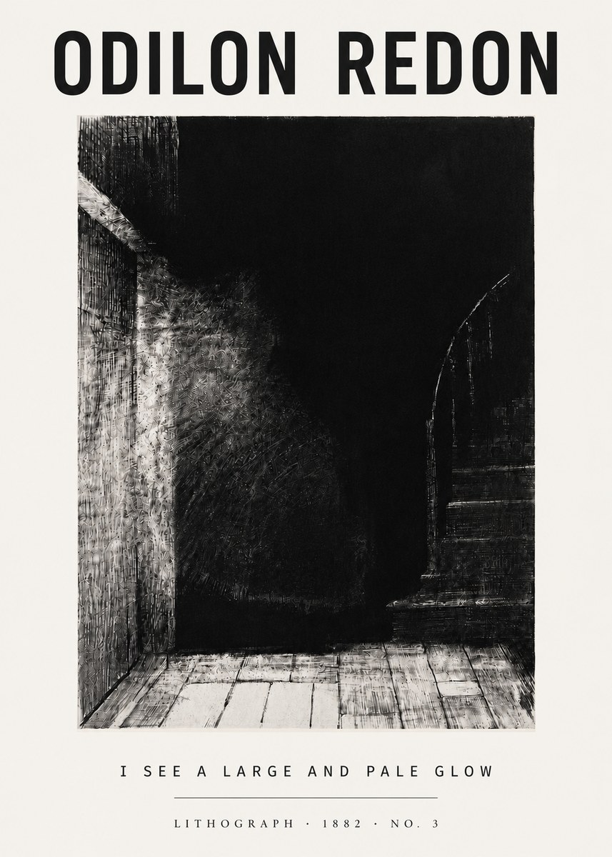 Odilon Redon I See a Large and Pale Glow No5 - Juliste