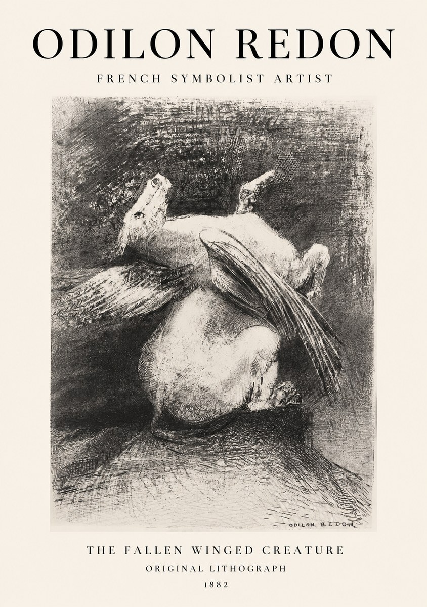 Odilon Redon The Fallen Winged Creature No1 - Juliste