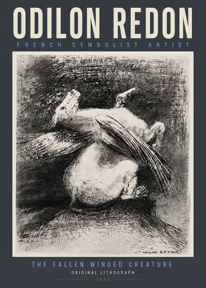 Odilon Redon The Fallen Winged Creature No2 - Juliste