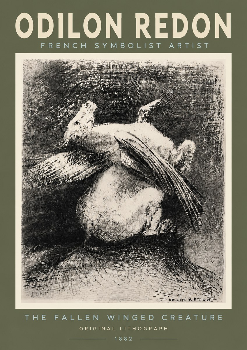 Odilon Redon The Fallen Winged Creature No4 - Juliste