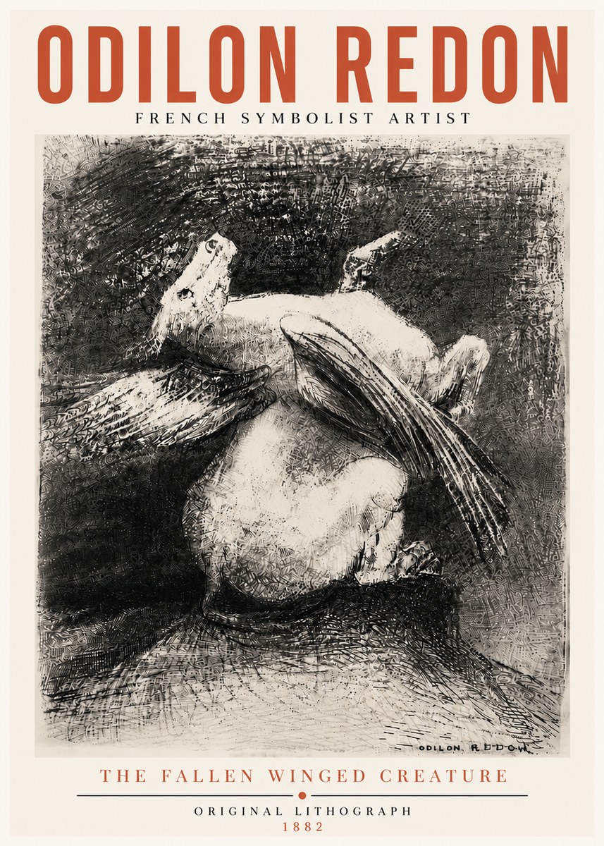 Odilon Redon The Fallen Winged Creature No5 - Juliste