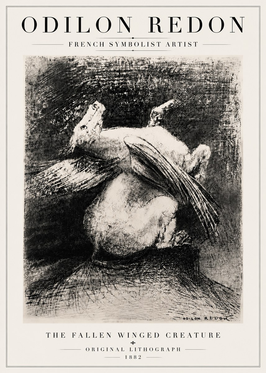 Odilon Redon The Fallen Winged Creature No6 - Juliste