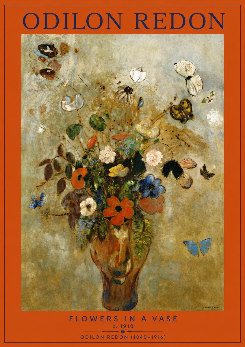Odilon Redon Flowers in a Vase I No2 - Juliste