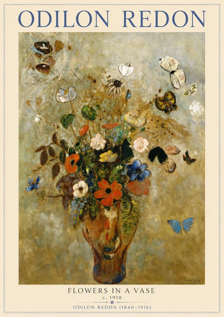 Odilon Redon Flowers in a Vase I No3 - Juliste