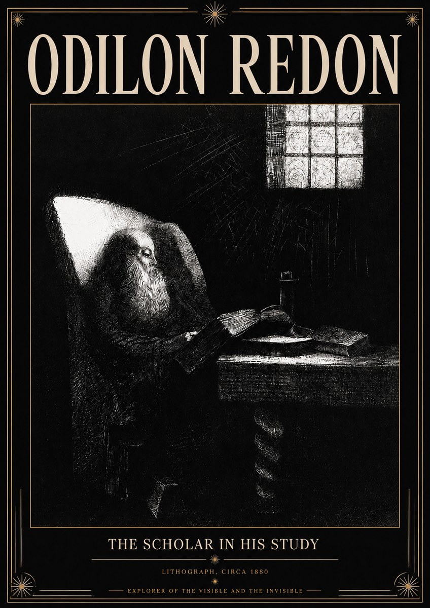 Odilon Redon The Scholar in His Study No3 - Juliste