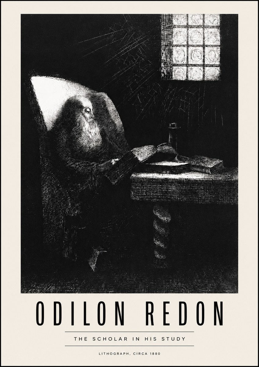 Odilon Redon The Scholar in His Study No4 - Juliste