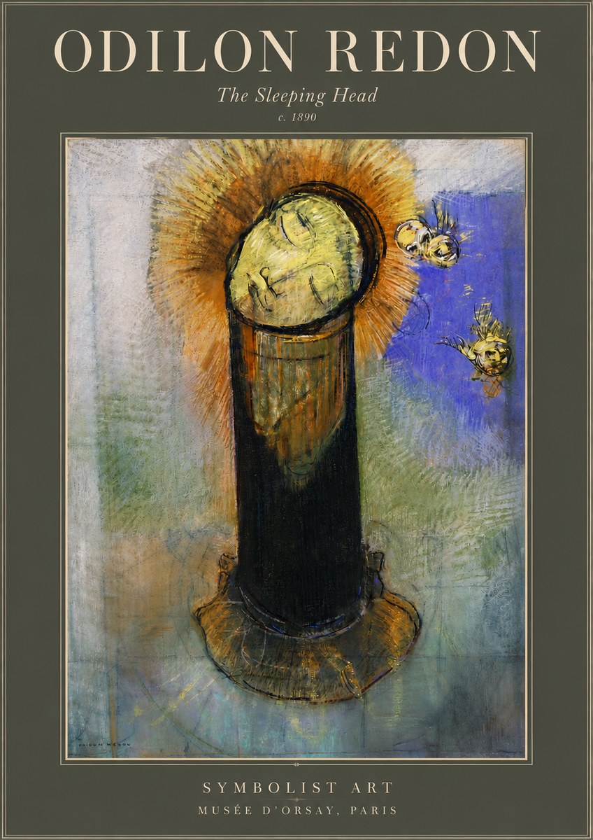 Odilon Redon The Sleeping Head No4 - Juliste