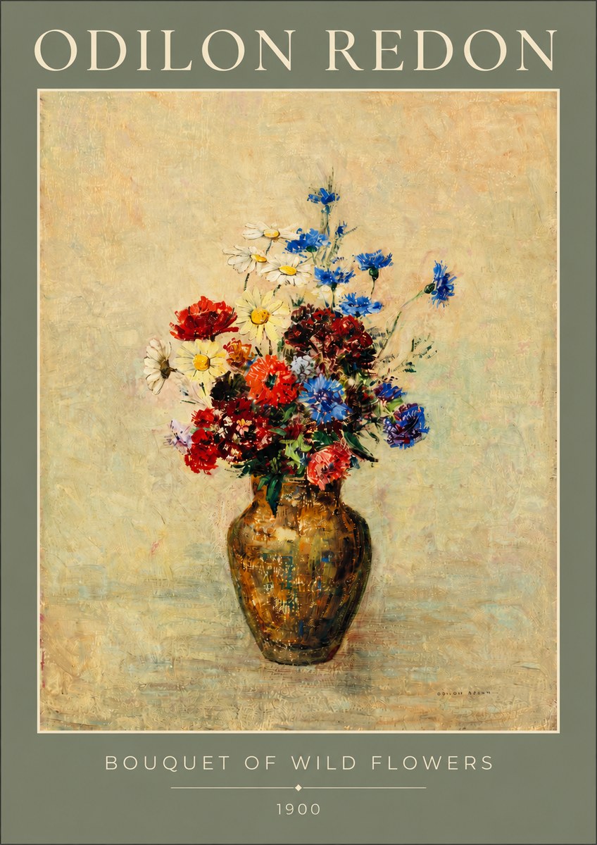 Odilon Redon Bouquet of Wild Flowers I No2 - Juliste