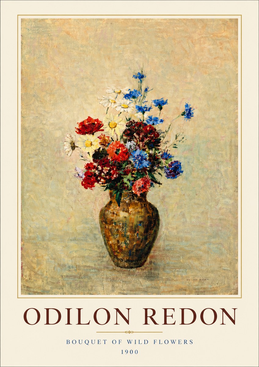 Odilon Redon Bouquet of Wild Flowers I No5 - Juliste