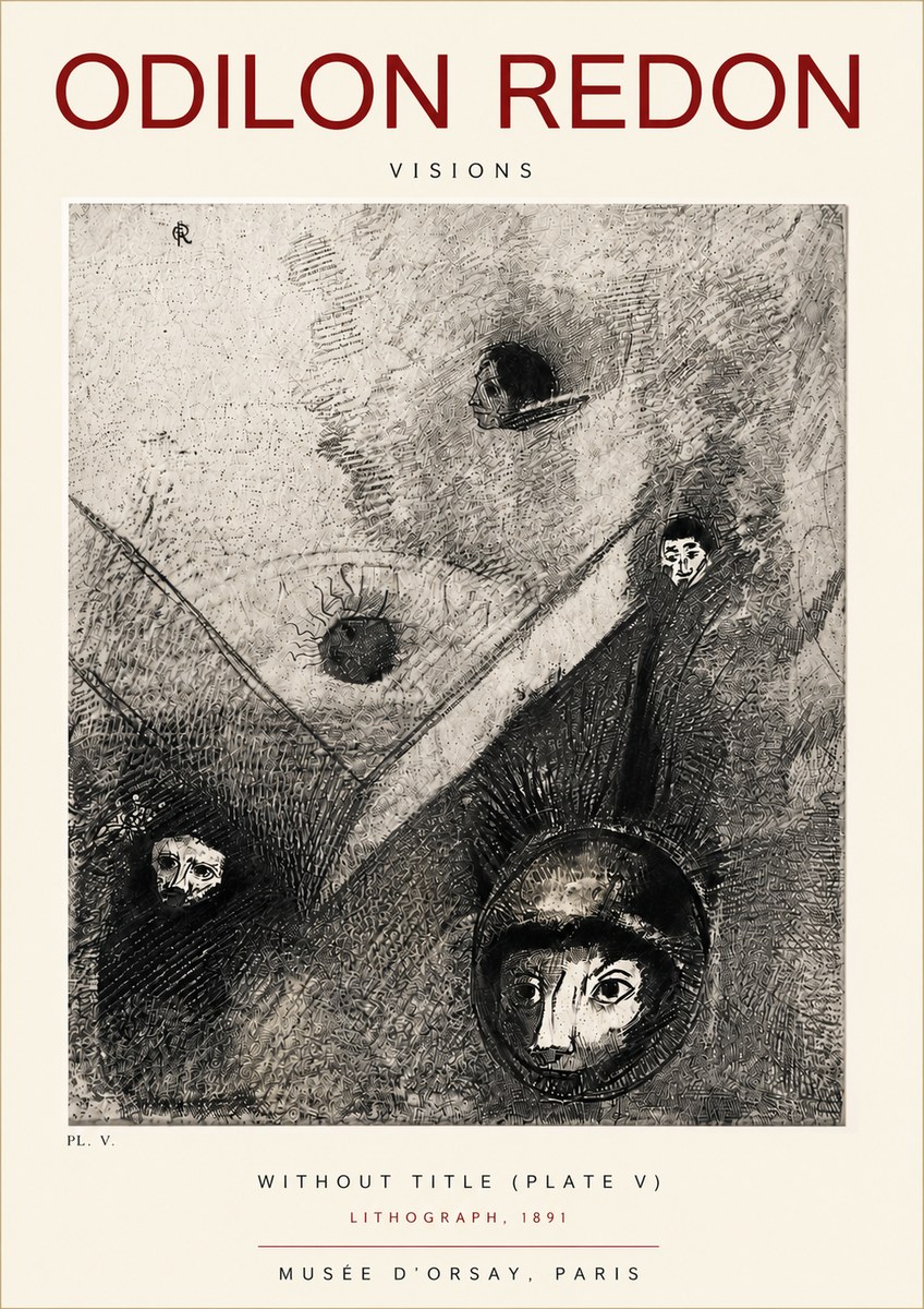 Odilon Redon Without Title (Plate V) No6 - Juliste