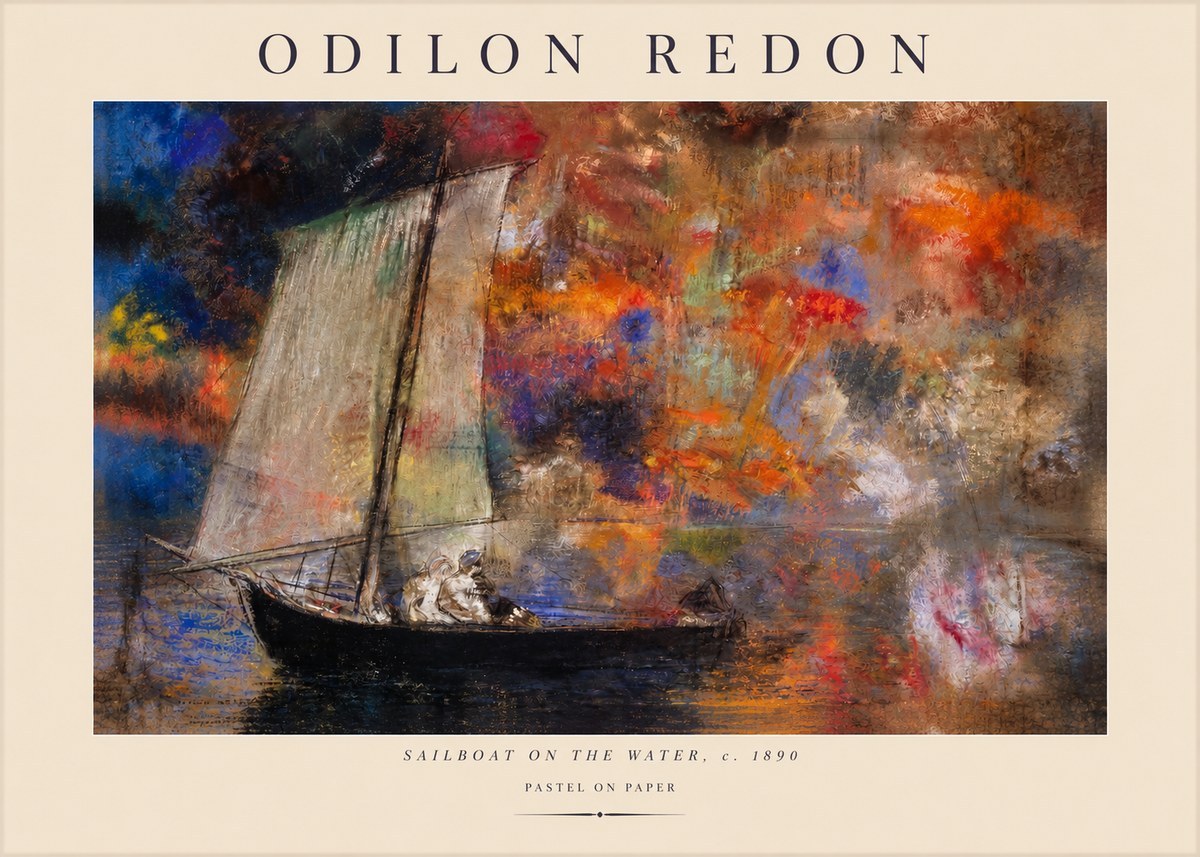 Odilon Redon Sailboat on the Water No2 - Juliste