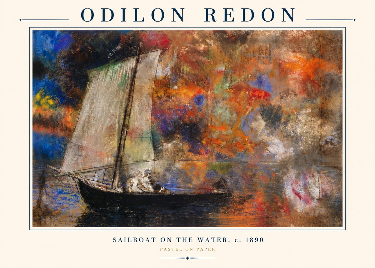 Odilon Redon Sailboat on the Water No3 - Juliste