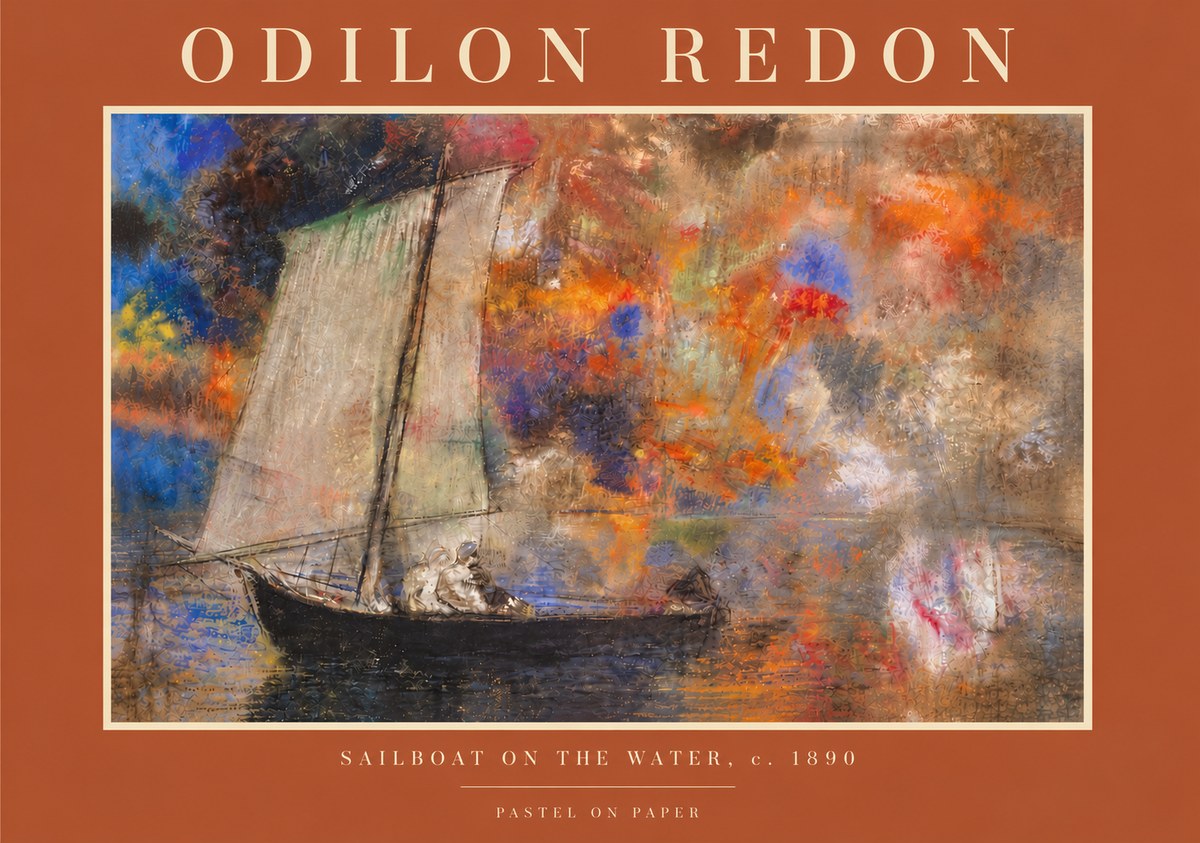 Odilon Redon Sailboat on the Water No6 - Juliste