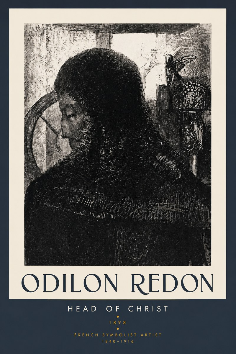 Odilon Redon Head of Christ II No3 - Juliste