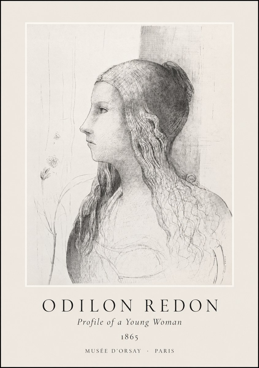 Odilon Redon Profile of a Young Woman No1 - Juliste