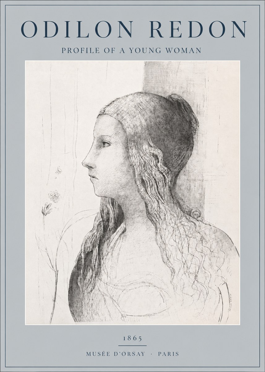Odilon Redon Profile of a Young Woman No2 - Juliste