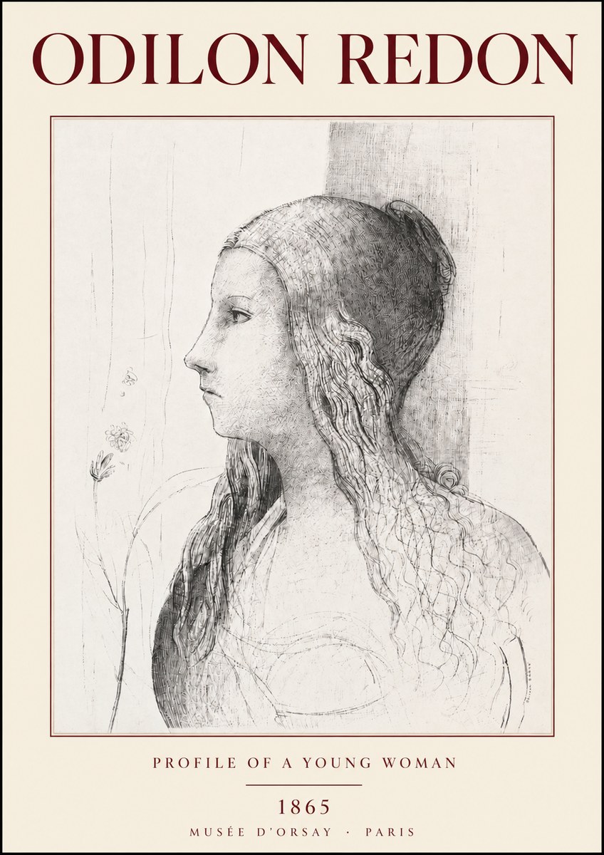 Odilon Redon Profile of a Young Woman No3 - Juliste