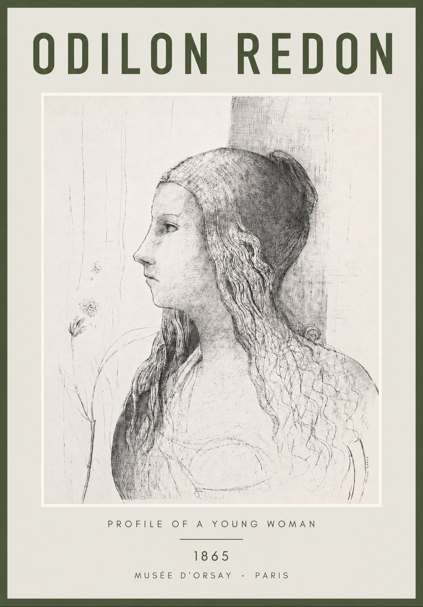 Odilon Redon Profile of a Young Woman No4 - Juliste