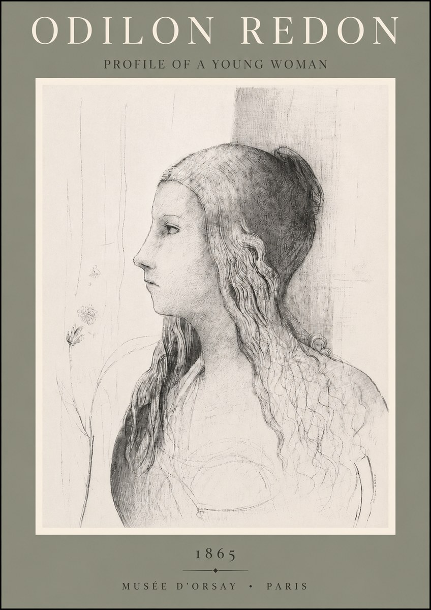 Odilon Redon Profile of a Young Woman No5 - Juliste