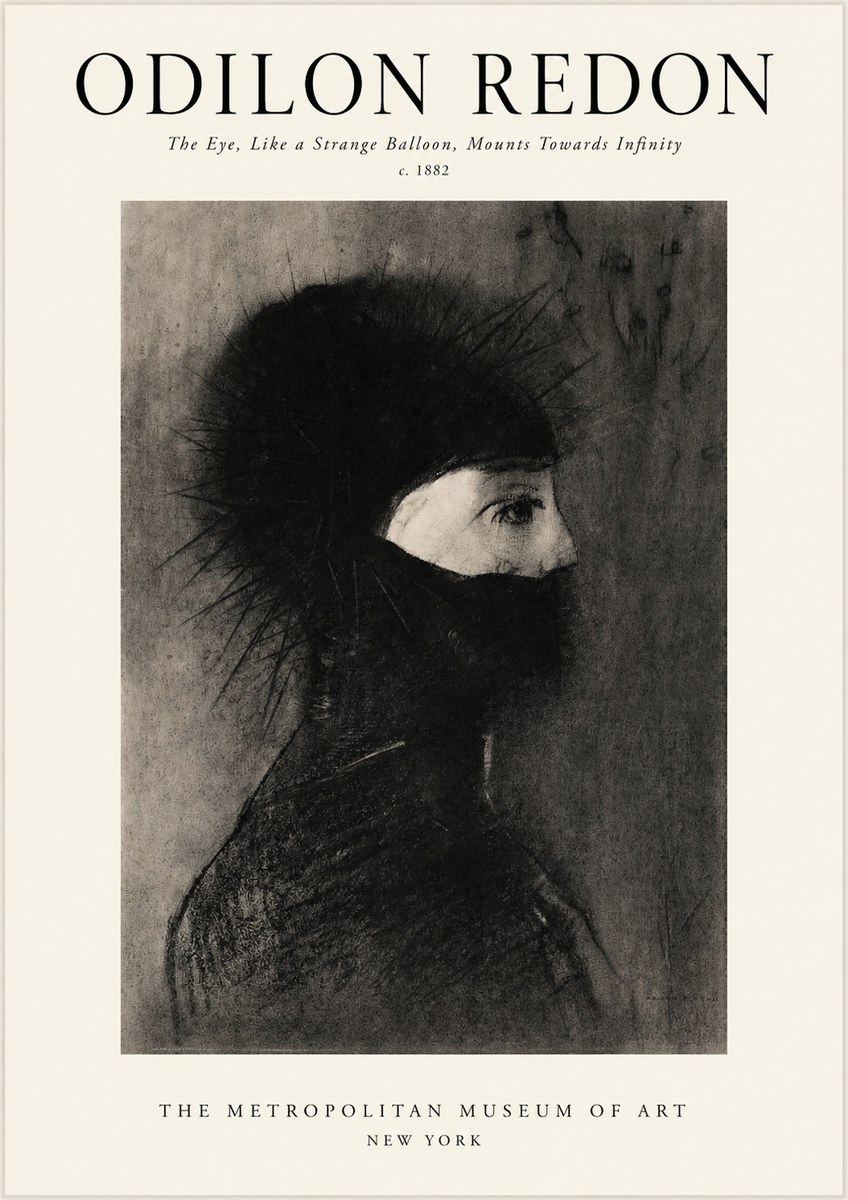 Odilon Redon The Eye, Like a Strange Balloon, Mounts Towards Infinity No1 - Juliste