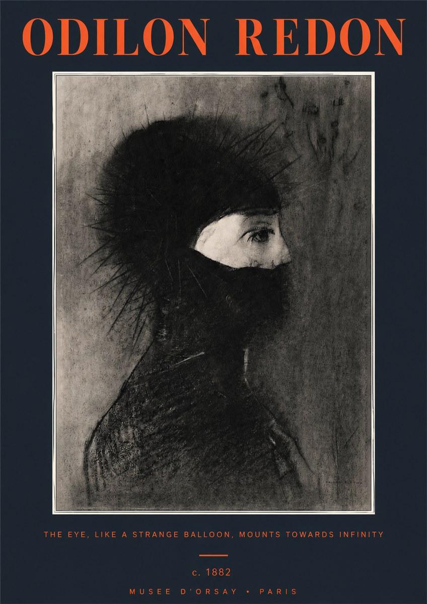Odilon Redon The Eye, Like a Strange Balloon, Mounts Towards Infinity No2 - Juliste